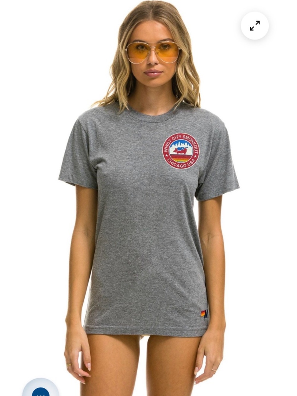 Aviator Nation Windy City Smokeout Music Fest Chicago Grey Graphic Tee-Sz Small